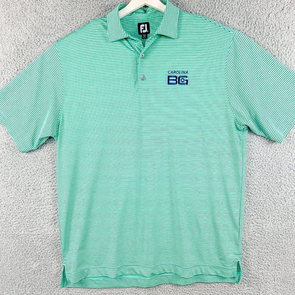 FootJoy Shirt Men Extra Large Green White Golf Polo Golfer Casual FJ Carolina BG